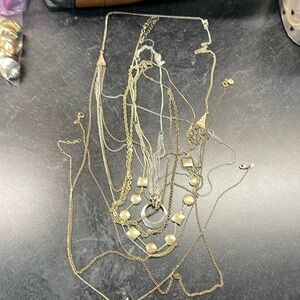 Silver Gold tone necklace bundle